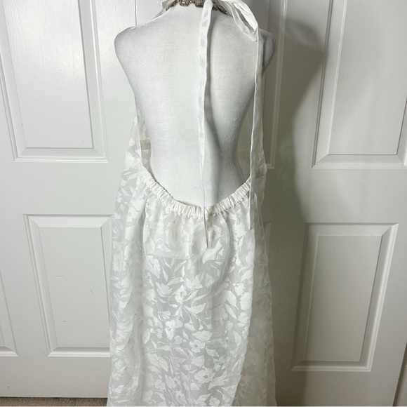 MILLY White Dominique Burnout Floral Cover-up Maxi Dress (Size M/L) - Picture 7 of 13